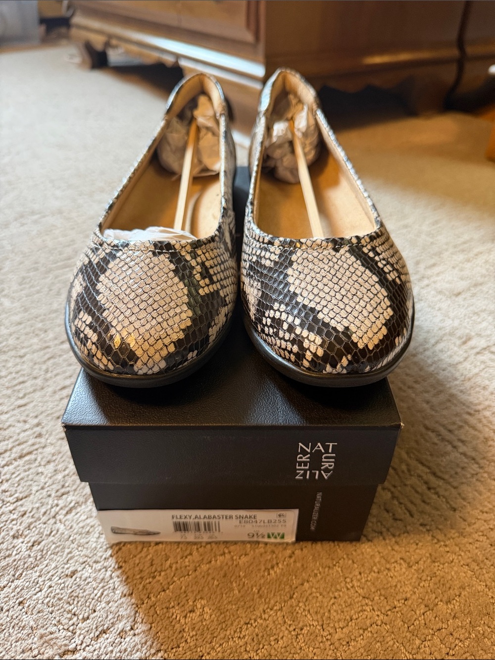 Naturalizer Snake Print Ballet Flats in Neutral Tones